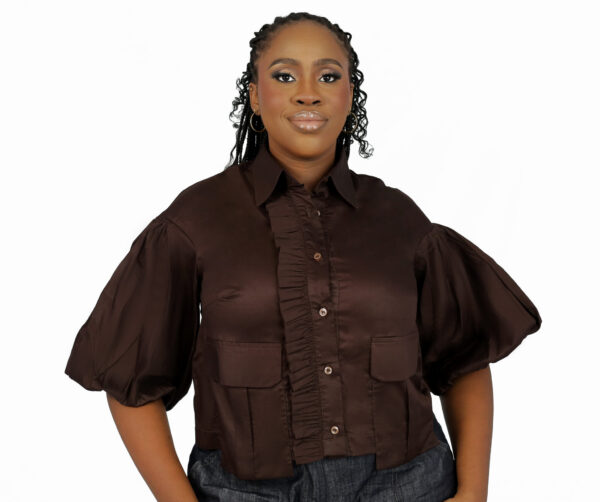Ogechi Frill Shirt - Brown