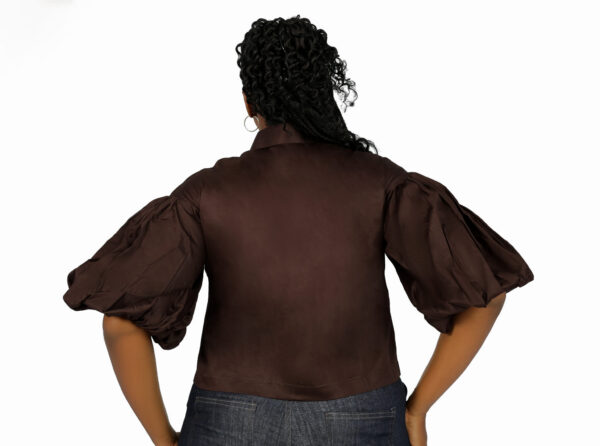 Ogechi Frill Shirt - Brown - Image 3