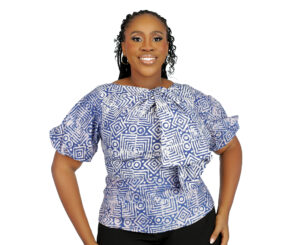 Adire Bow Top - Blue