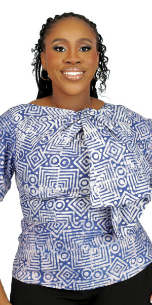Adire Bow Top - Blue