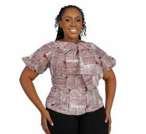 Adire Bow Top - Wine