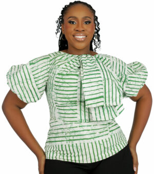 Adire Bow Top - Green