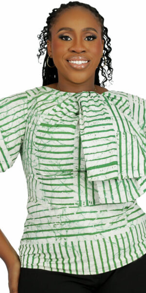 Adire Bow Top - Green