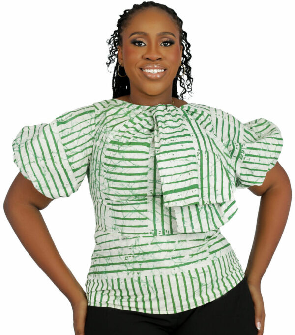 Adire Bow Top - Green