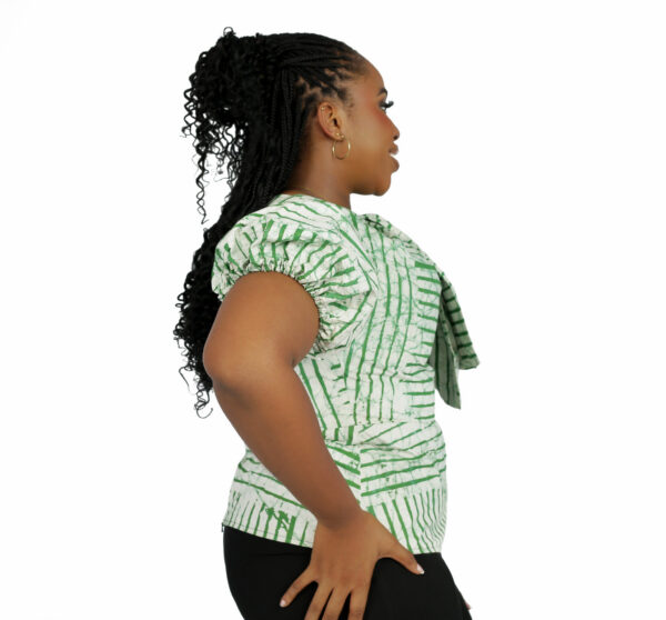 Adire Bow Top - Green - Image 2