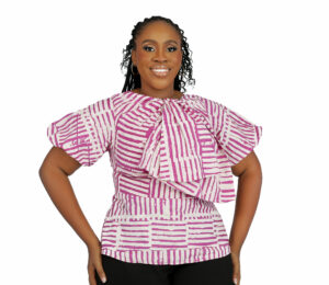 Adire Bow Top - Pink