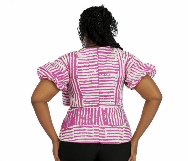 Adire Bow Top - Pink - Image 3