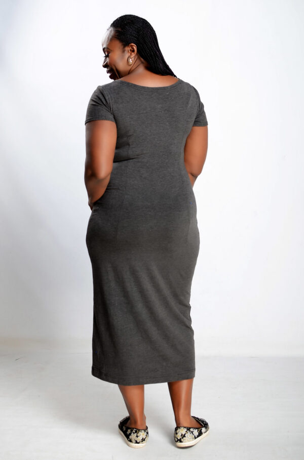 Jersey Tee Dress - Grey - Image 3