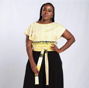 Kele Wrap Top - Yellow and Black