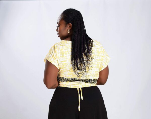 Kele Wrap Top - Yellow and Black - Image 2