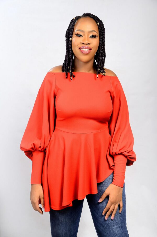 Lily Off-Shoulder Top - Red - Image 2