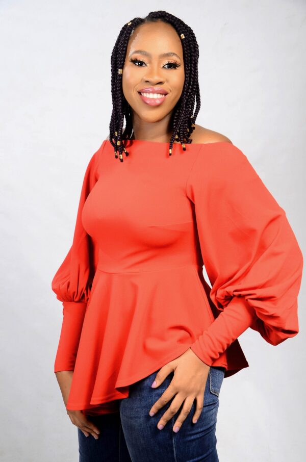 Lily Off-Shoulder Top - Red - Image 3