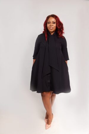 Neckerchief Dress - Black