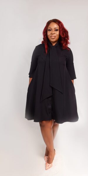 Neckerchief Dress - Black