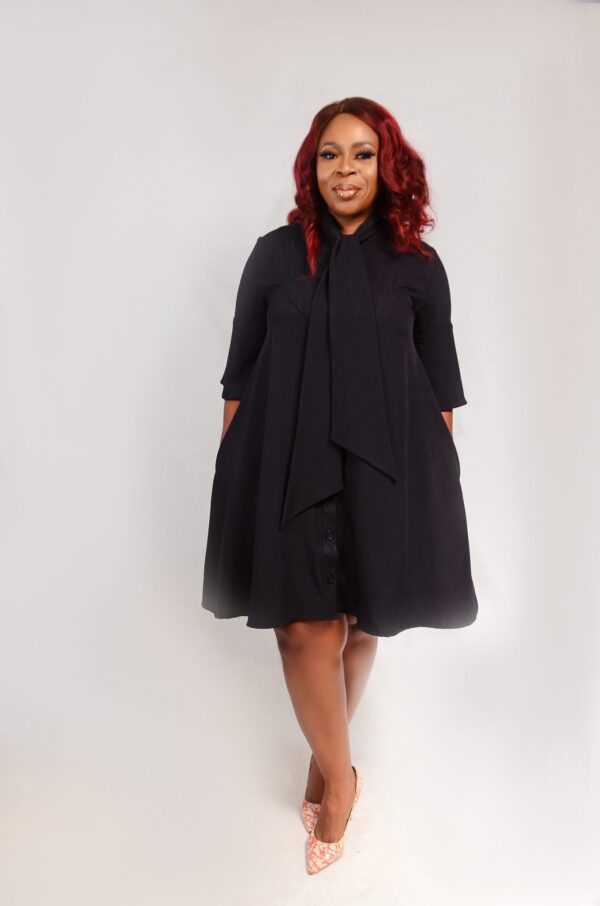 Neckerchief Dress - Black