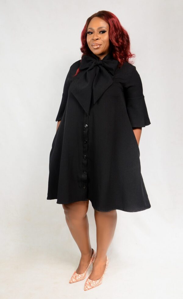 Neckerchief Dress - Black - Image 3